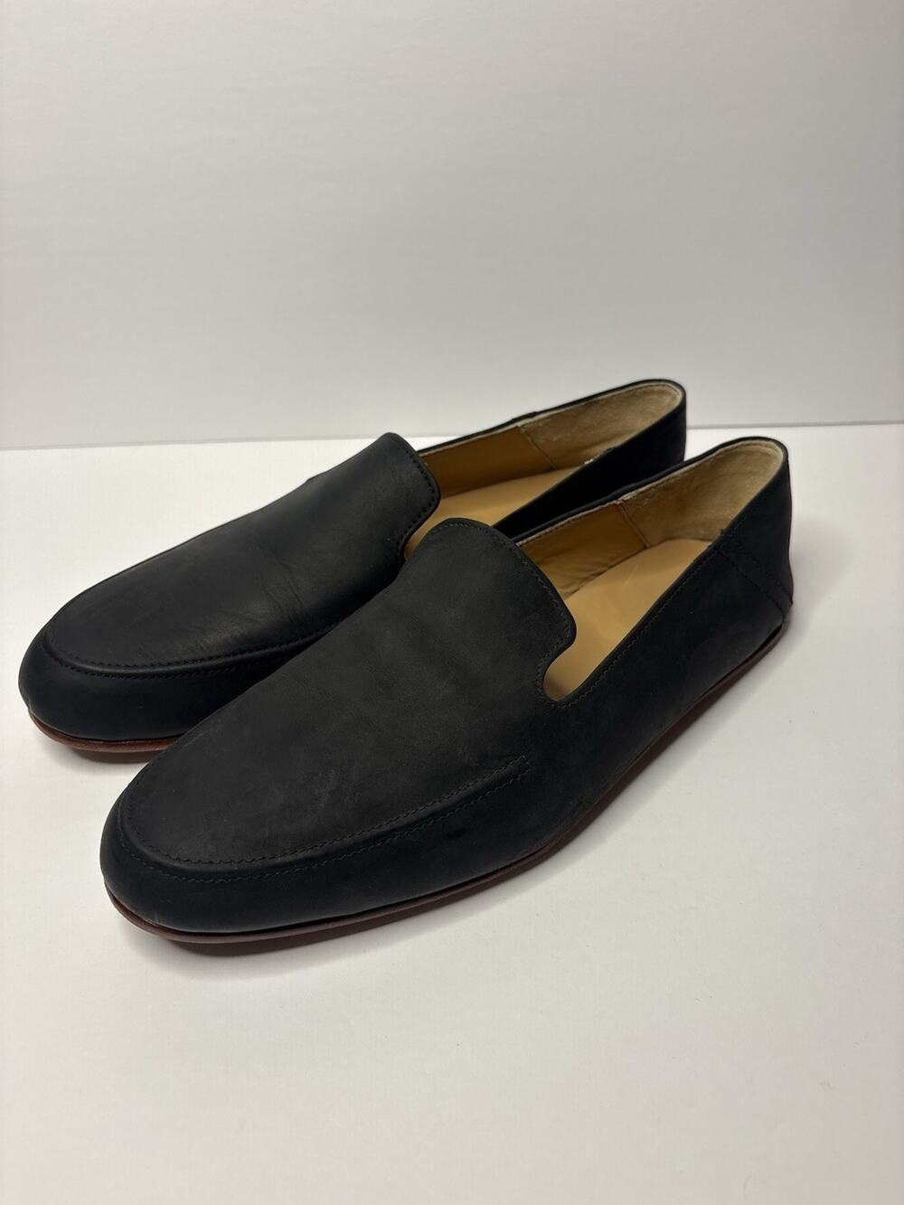 Adelante The Tomás Men’s Nubuck Slip-On Loafers Black Sz 11D